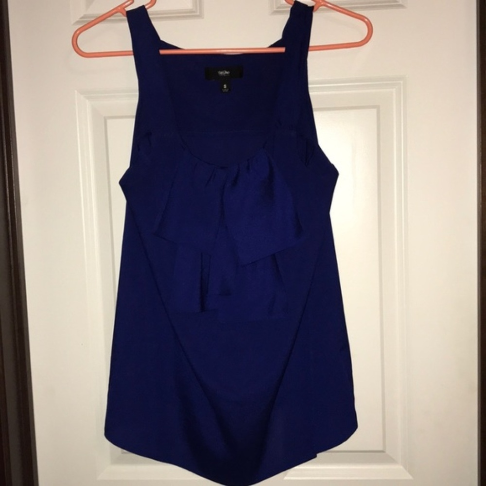Royal Blue Ruffle-Top Tank